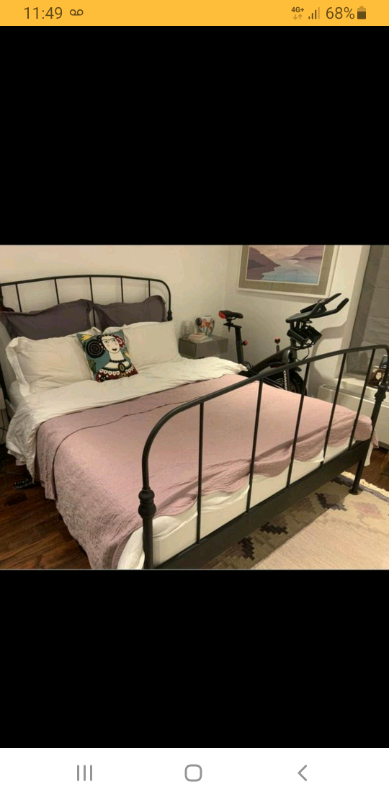 Ikea super king size  cast iron bed frame 