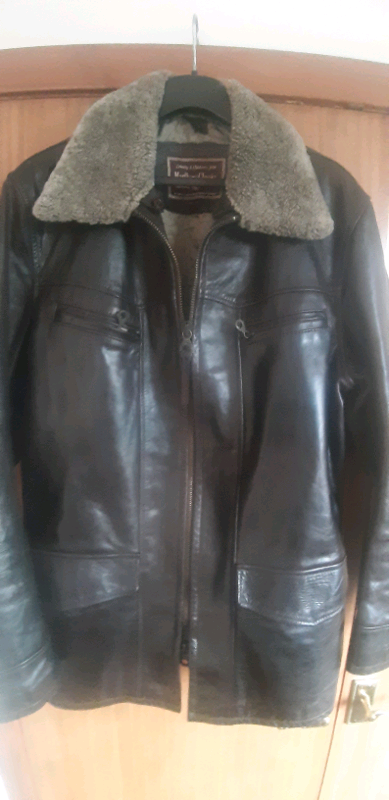 image for Marlboro Aviator Leather Jacket Brown Large 