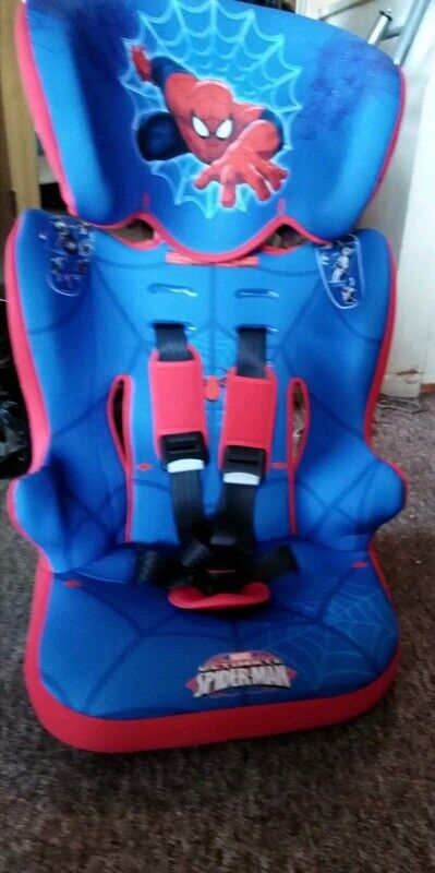 SPIDER MAN CHILDRENS CAR SPIDERMAN SEAT BOOSTER CHILD BLUE 9 MONTHS TO 12 YEARS APPROX