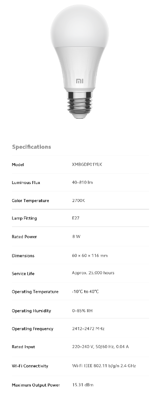 Mi Smart LED Bulb (Warm White)
