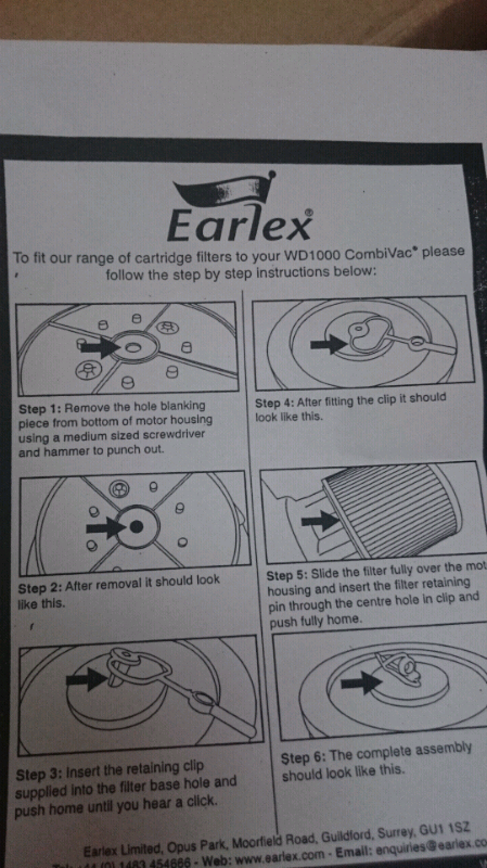 Earlex filter for the Earlex wet'n'dry vacuum