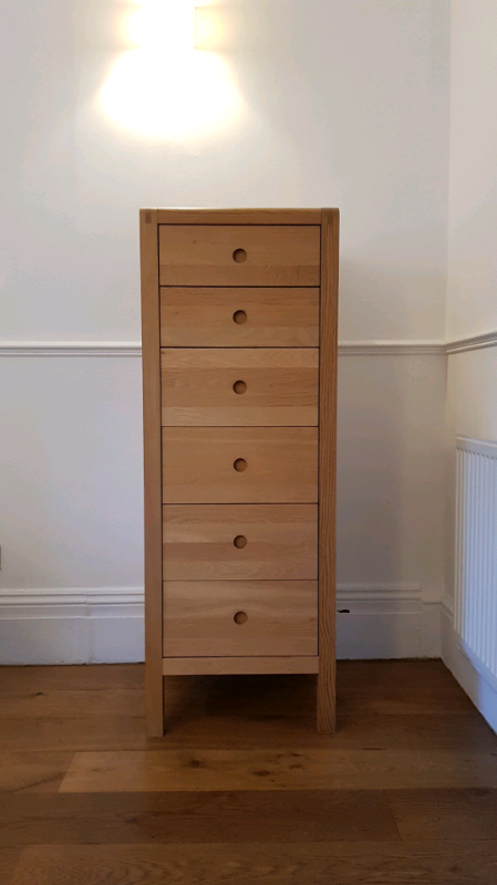 Habitat Radius Solid Oak 6 Drawers Chest Of Drawers Tallboy 