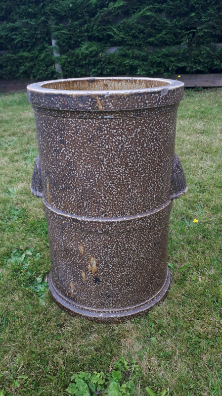 image for Antique salt glazed earthenware container pot umbrella stand  