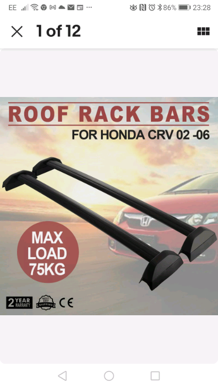 Honda CRVRoof rack bars 02-07