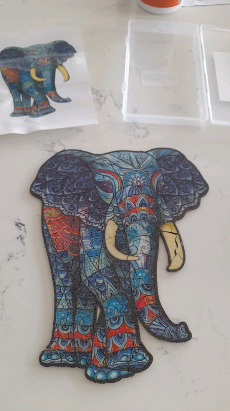 image for Wooden elephant puzzle, A5, immaculate condition