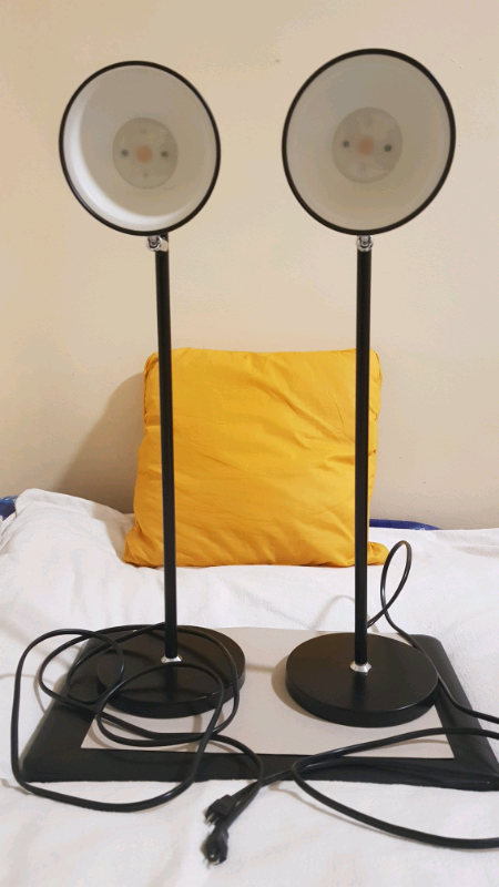 Set of 2 Studying Lamps- black metal- Led Bu