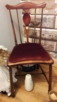 Antique chair .with rust colour velour suitable for display ,beau