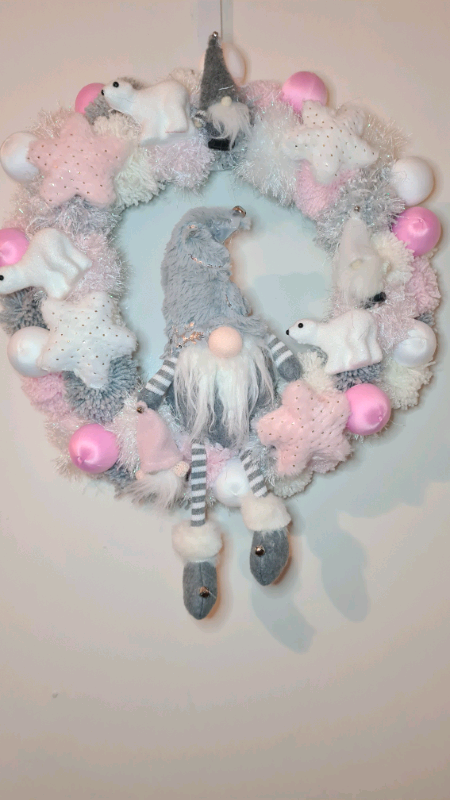 image for Pompom hand made gonk wreath