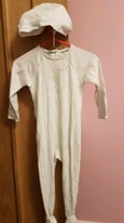 Burberry Baby Babygrow & Matching Hat- 12 Months