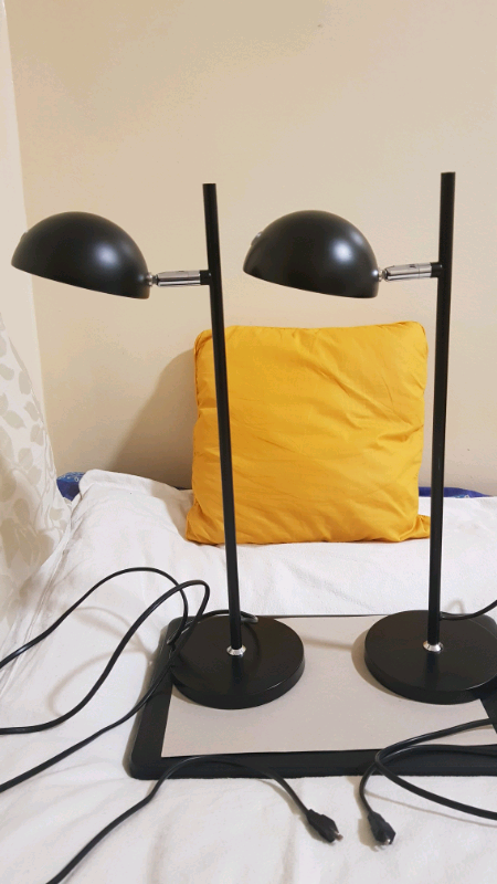 image for Set of 2 Studying Lamps- black metal- Led Bu