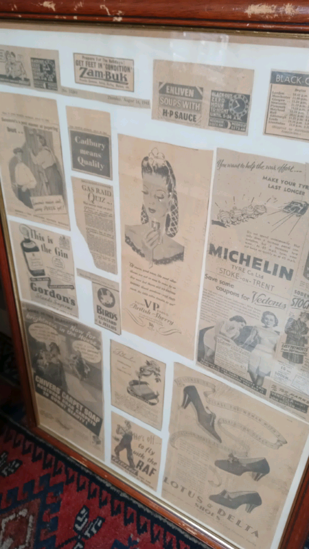 Pair of Newspaper Collage Pictures