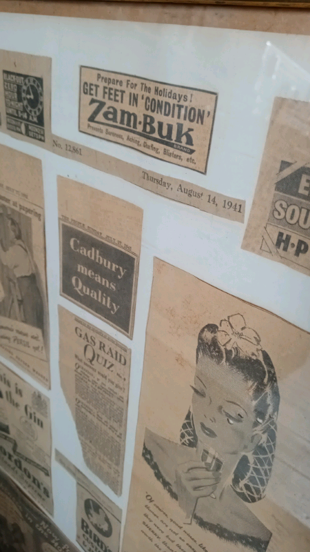 Pair of Newspaper Collage Pictures