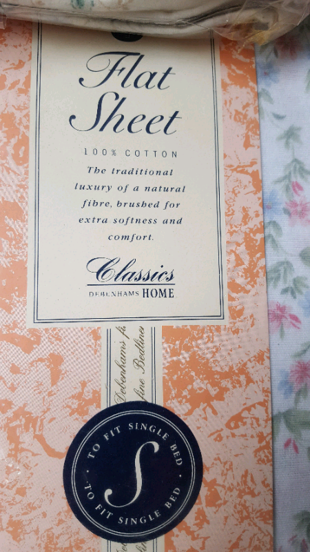 Pair of Full Set Single Bed Sheets NEW 100% Cotton BHS