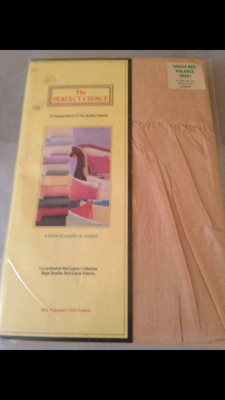 King size duvet set and 2 single valance sheets (brand new).