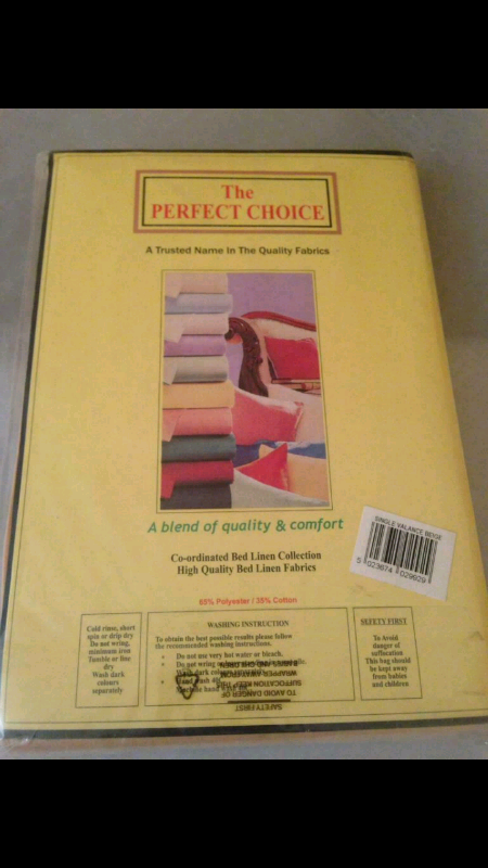 King size duvet set and 2 single valance sheets (brand new).
