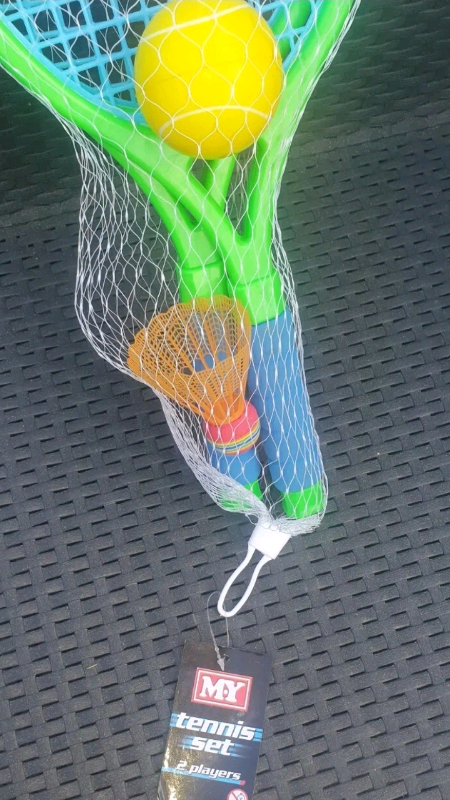 image for M.Y Junior Tennis Set | Neon Tennis Set with Ball and Shuttlecock for 