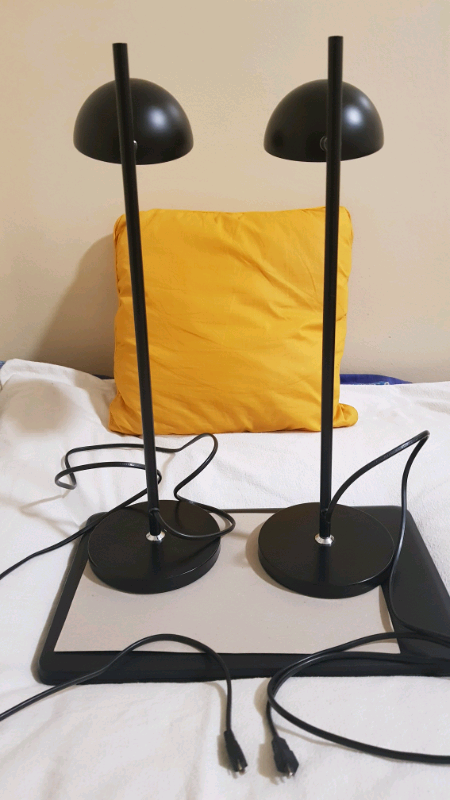 Set of 2 Studying Lamps- black metal- Led Bu