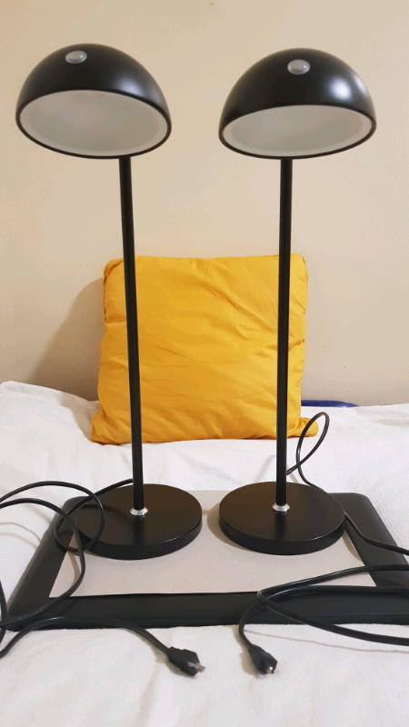 Set of 2 Studying Lamps- black metal- Led Bu