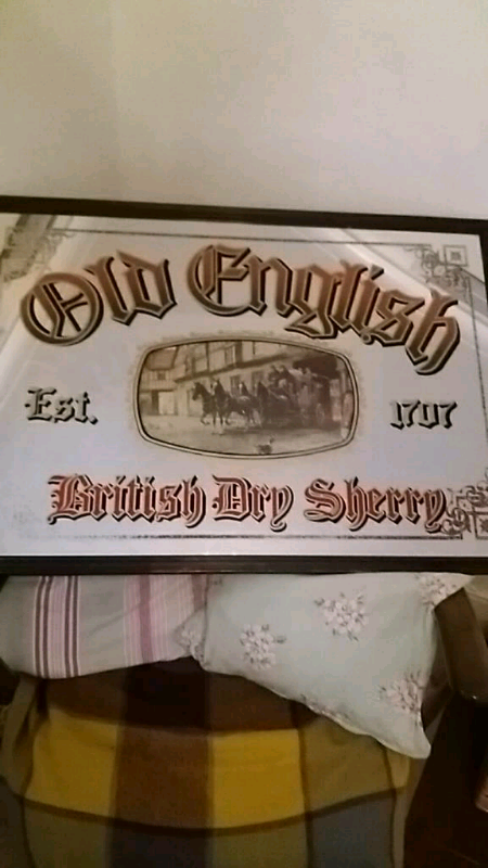 Retro Advertising Mirror - Old English British Dry Sherry