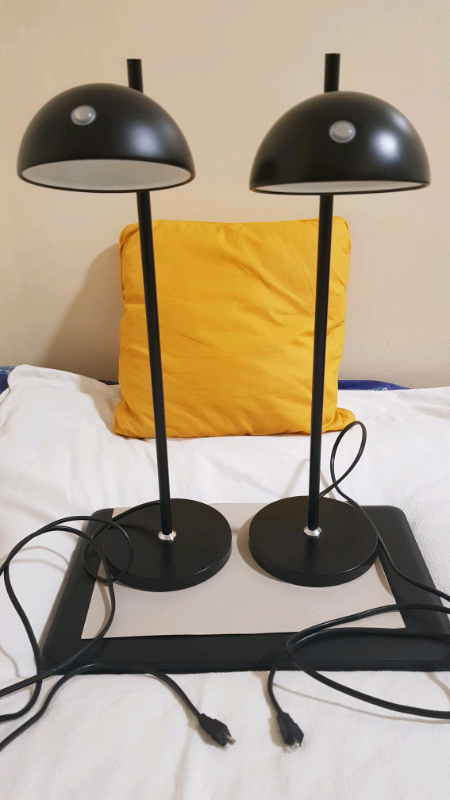 Set of 2 Studying Lamps- black metal- Led Bu