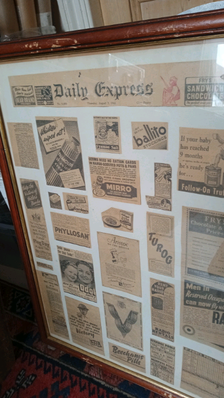Pair of Newspaper Collage Pictures