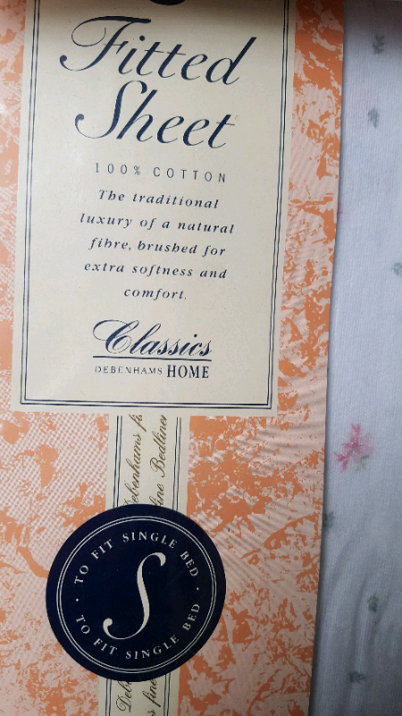 Pair of Full Set Single Bed Sheets NEW 100% Cotton BHS