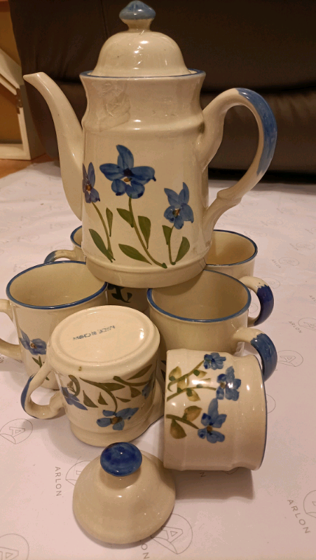 image for Hand painted vintage stoneware China tea set