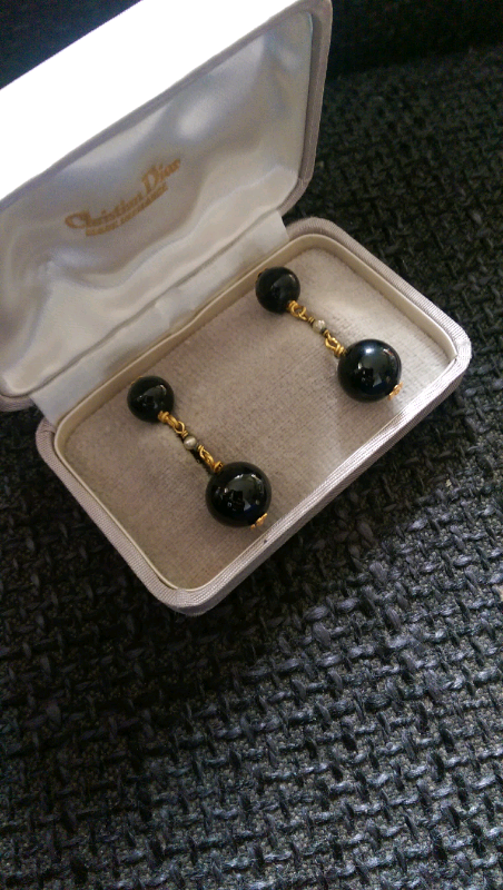 Antique Christian Dior Cufflinks with onyx 
