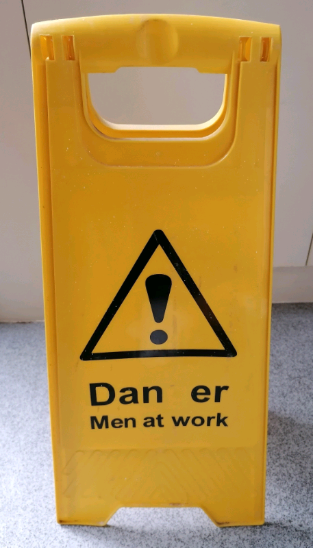 WARNING SIGN - DANGER MEN AT WORK Yellow & Black - FUN or PROFESSIONAL