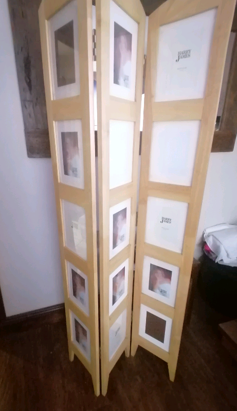 Vintage dressing screen/room divider with picture insert spaces 