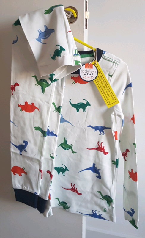 image for Joules Boys Kipwell Pj Set - white dino 11-12years