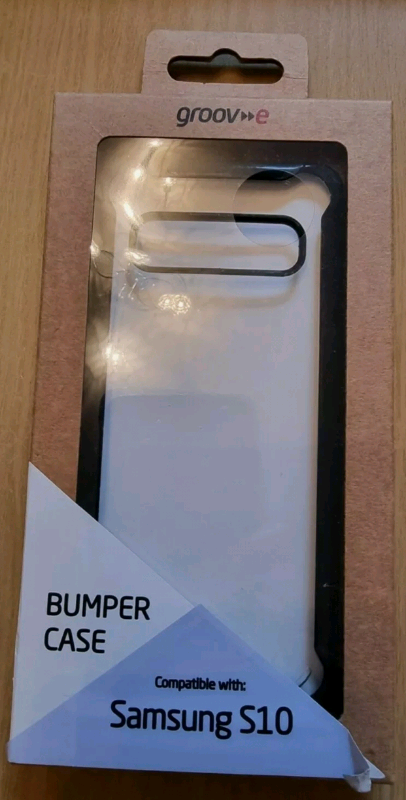 Groov-e Samsung S10 Clear Case black Edge bumper case 