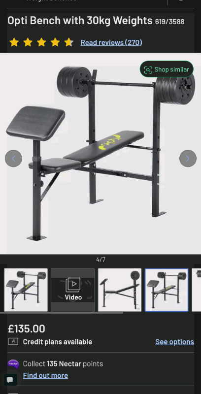 Opti workbench with 30kg Weights 