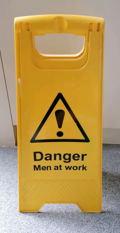 WARNING SIGN - DANGER MEN AT WORK Yellow & Black - FUN or PROFESSIONAL