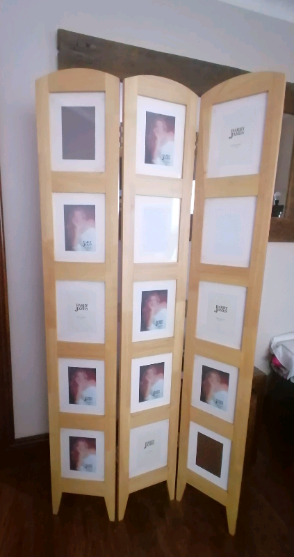 Vintage dressing screen/room divider with picture insert spaces 
