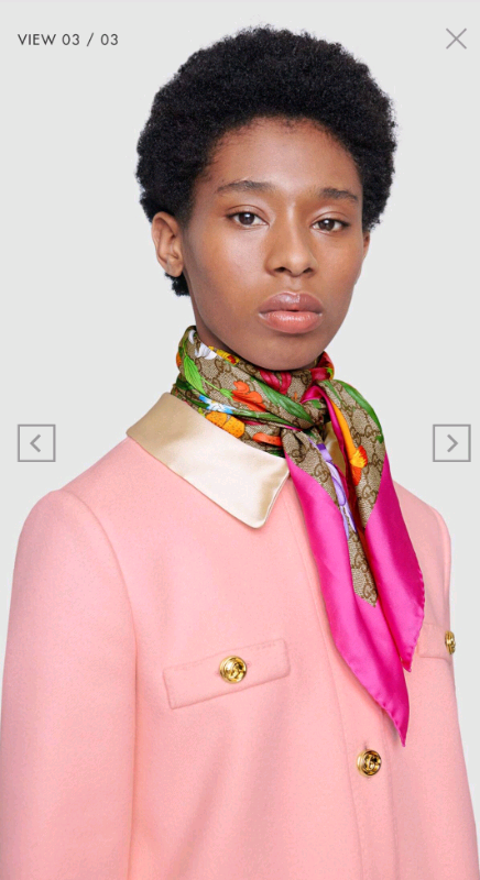 Genuine GUCCI Silk Scarf with GG Flora Print RRP £335