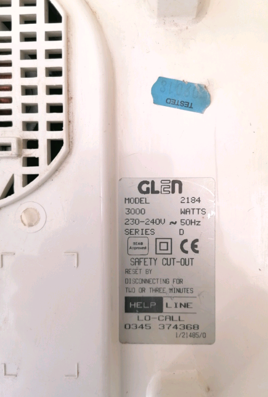 GLEN 3000 Series Portable Fan Heater / Cooler - FAB COMPACT & PORTABLE