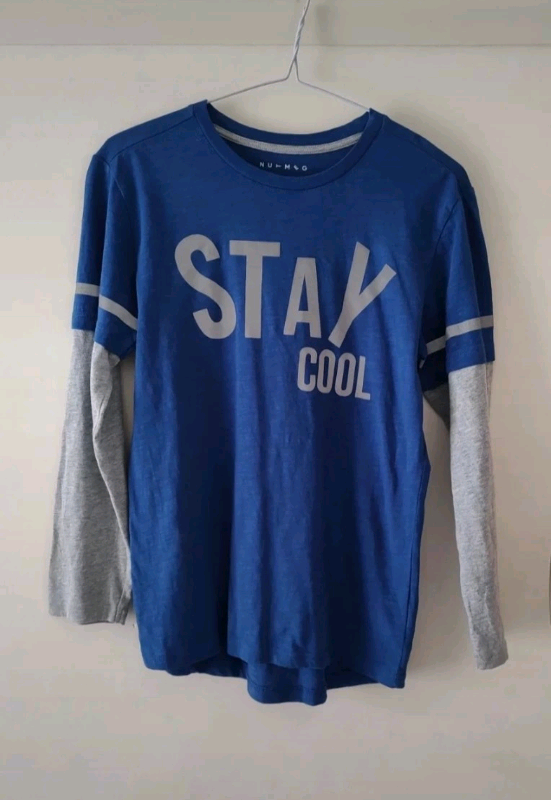 image for Brand New Nutmeg Long Sleeve Cotton Top Reflective Writing & Bands on Arms