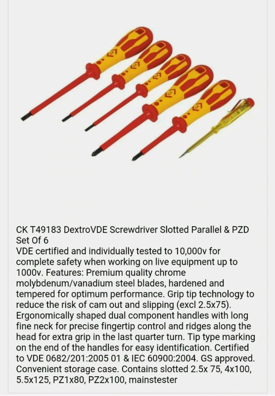 image for 6 screwdriver set slotted parallel