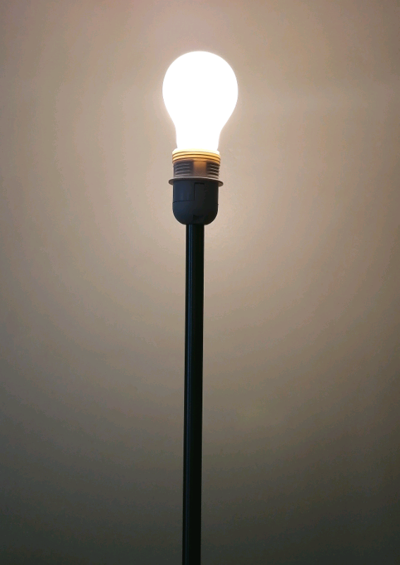 CLASSIC SILVER ROUND BASE FLOOR LAMP - FOOT SWITCH (ON-OFF) STURDY 