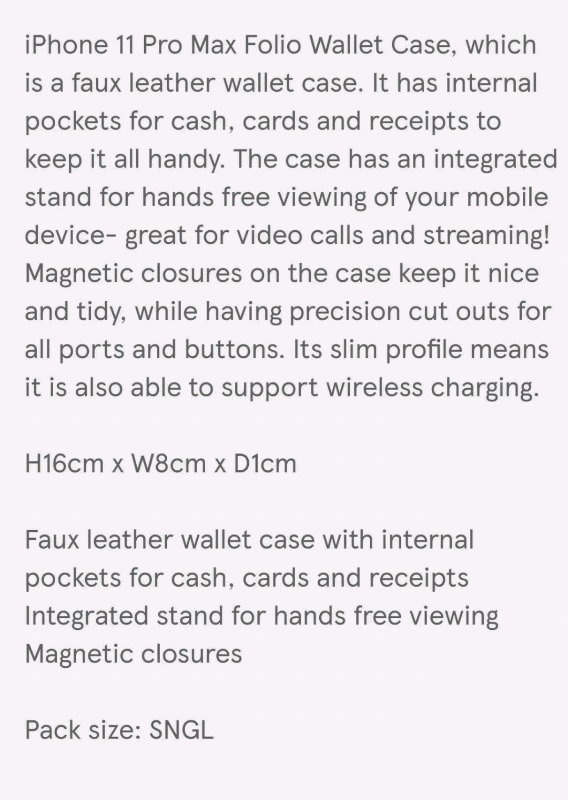 Groov-e Folio Wallet Case for iPhone 11 pro Max - Black