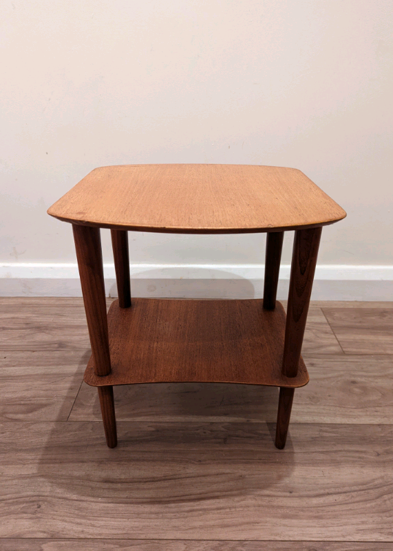 Pair of mid century teak side tables/plant stands vintage retro 