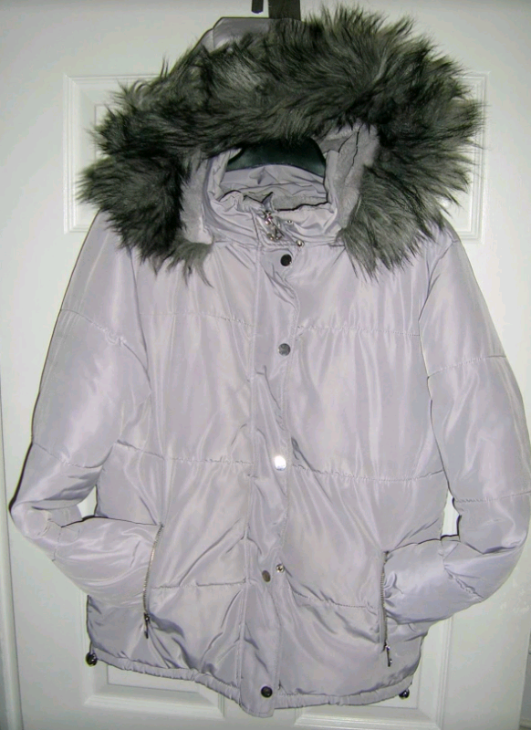 image for F& F women's  sz 10 light purple quilted, zipped jacket with hood
