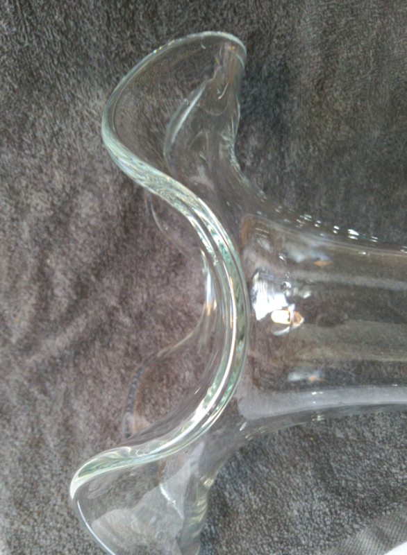 Tall Ruffled Edge glass vase 