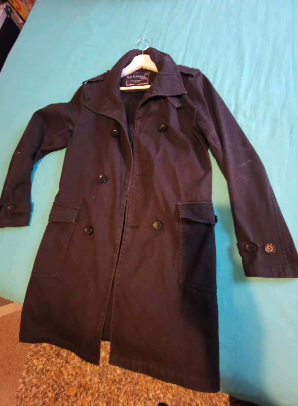 image for Long black coat with pockets and belt