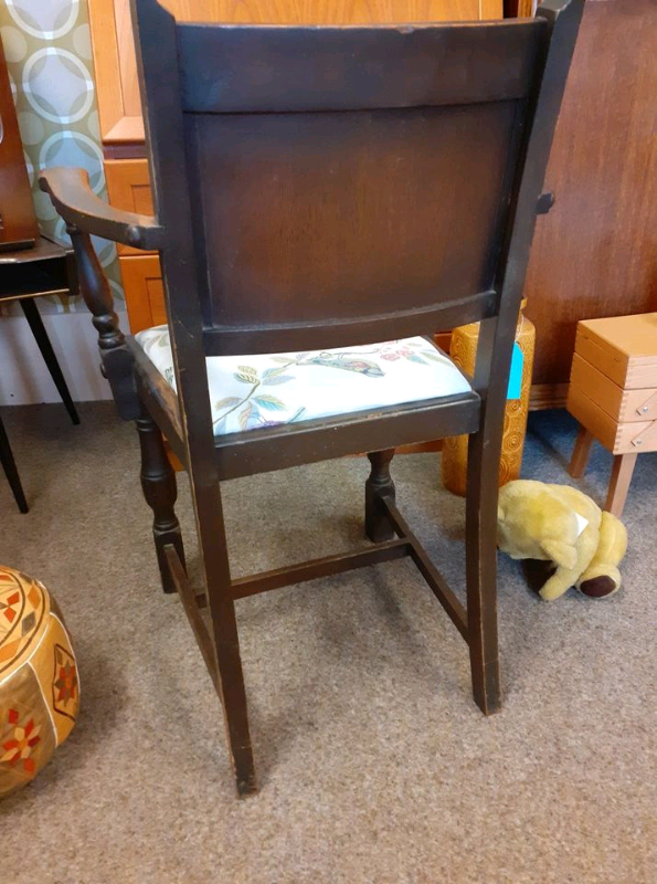Antique small chair. Great patina to original colouring. Reupholstered