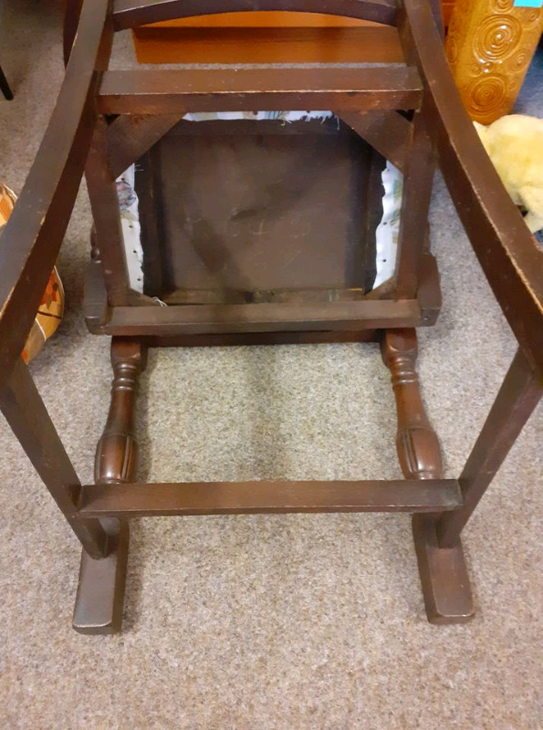 Antique small chair. Great patina to original colouring. Reupholstered