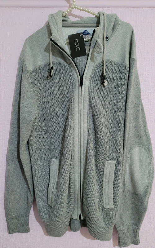 image for next Mens Classic Full Zip Hooded Casual Knit Chunky Pullover size L, 