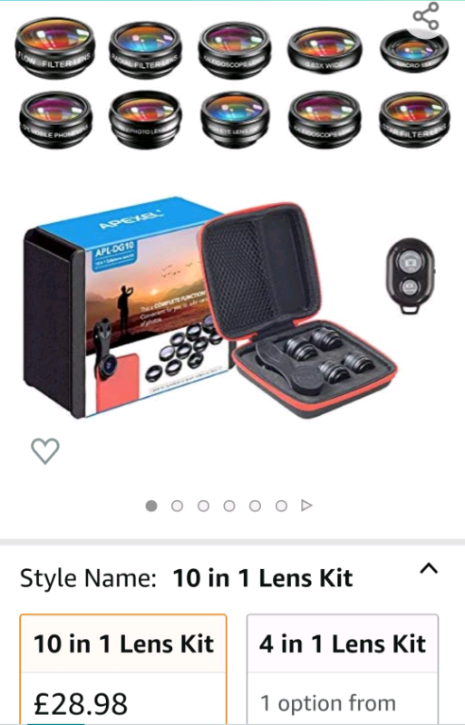 Apexel APL-DG10 10 in 1 camera lens kits in case