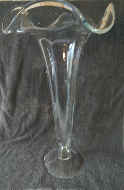 Tall Ruffled Edge glass vase 